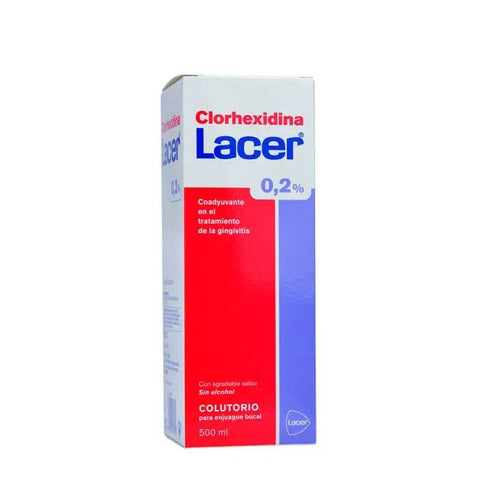 Jag Couture London - New York Lacer Mouthwash with 0.2% chlorhexidine, 500ml bottle for oral hygiene.