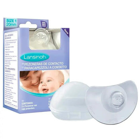 Lansinoh contact breast milk storage liners, 20mm, 2 units, by Jag Couture London - New York, shown in clear packaging.