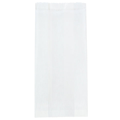 Large white glassine bag by Jag Couture London, 100 x 50 x 225mm, featuring translucent, lightweight packaging for delicate items.