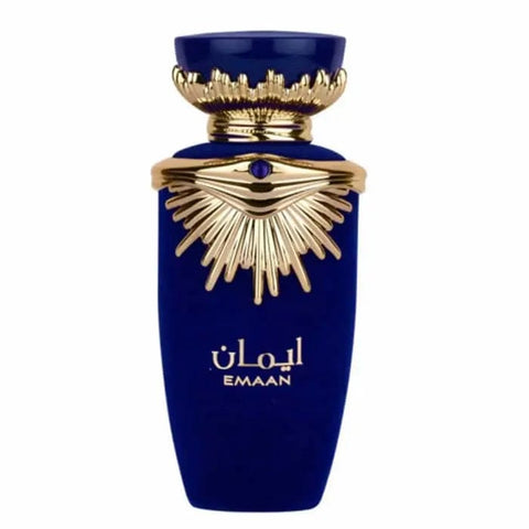 Jag Couture London New York LATTAFA EMAAN EDP spray 100ml bottle, elegant fragrance with a sleek design.