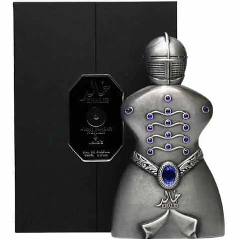 Jag Couture London New York LATTAFA Khalid Eau de Parfum spray 100ml, featuring elegant packaging and dark glass bottle.
