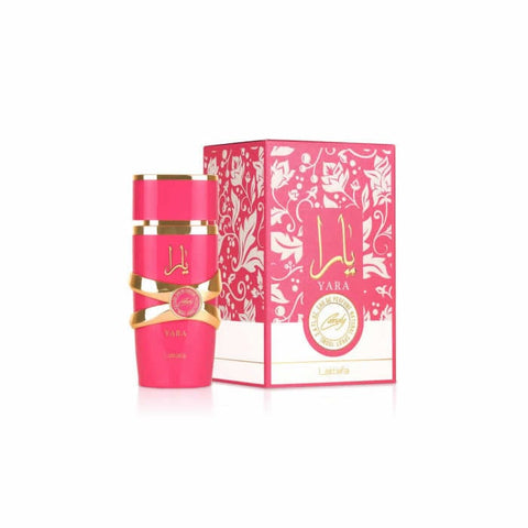 LATTAFA Yara Candy Eau de Parfum spray by Jag Couture London New York, 100ml bottle, with floral and sweet fragrance details