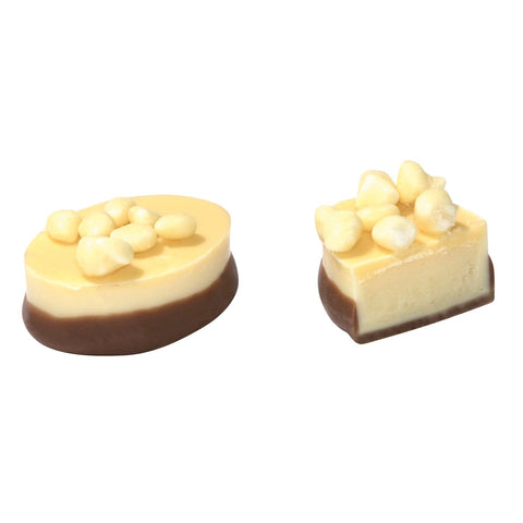 Lemon ganache with a touch of yogurt in an 11g package by Jag Couture London New York, showing the smooth lemon-flavored treat.