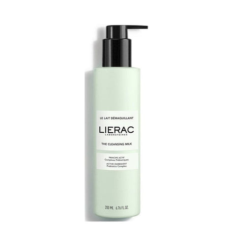 Lierac Cleansing Milk 200ml bottle, gentle skincare product from Jag Couture London New York, with soft white liquid and cap.
