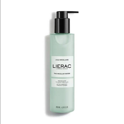 Lierac Micellar Water 200ml bottle with clear liquid and label, used for gentle facial cleansing and makeup removal.