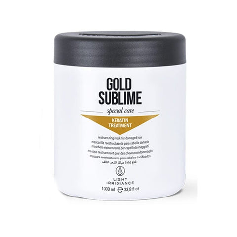 Jag Couture London New York Light Irridiance Gold Sublime Keratin Treatment Mask 1000ml for smooth, shiny hair.