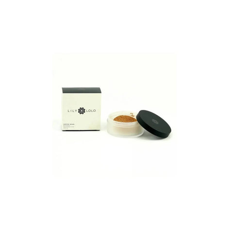 Jag Couture London New York Lily Lolo Mineral Makeup Base in Coffee Bean, showing the compact with smooth, natural-looking foundation.