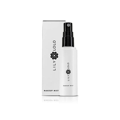 Lily Lolo makeup fixer spray in a 50ml bottle, by Jag Couture London New York, with a clear spray nozzle and sleek packaging.