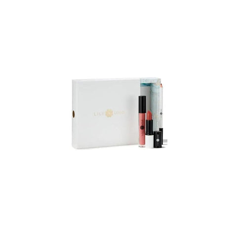 Jag Couture London New York Lily Lolo Labial Gloss and Perfilador set, featuring lip gloss and lip liner in elegant packaging.