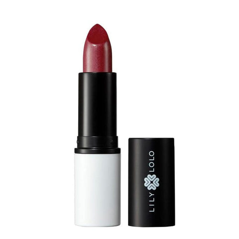 Vegan lipstick by Lily Lolo in Stripped shade, featuring natural, creamy finish with sleek packaging from Jag Couture London New York.