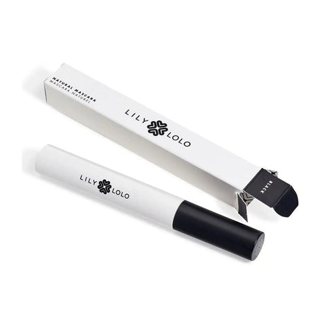 Jag Couture London New York Lily Lolo natural black mascara showing the sleek black tube and brush applicator.
