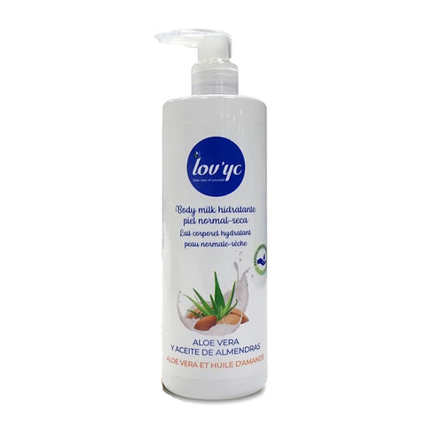 Jag Couture London Lovyc Aloe Vera and Almond Body Milk for normal to dry skin in a 400ml bottle.