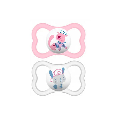 Jag Couture London New York Mam Air silicone pacifier Duplo set for babies 6 months and older, soft and lightweight for comfort