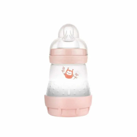 Pink Mam Baby Bottle Easy Start Anti-Colic 160ml for 0M+ by Jag Couture London New York, showing the bottle with a nipple and cap.