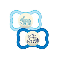 Jag Couture London - New York Mam Baby Dummy Nighttime 6+ Blue Silicone 2U