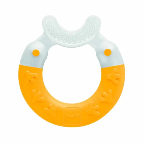 Jag Couture London Mam Bite & Brush Yellow baby teething toy and toothbrush for soothing gums and oral hygiene.