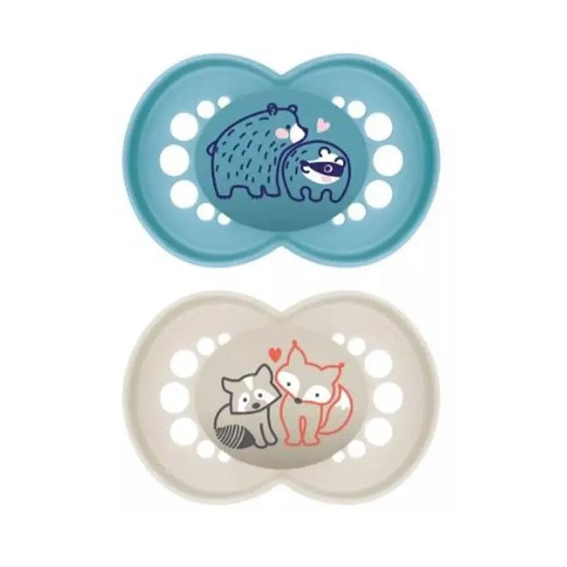 Jag Couture London - New York Mam Original Pure Silicone Pacifier +6Months Blue/Beige 2Units