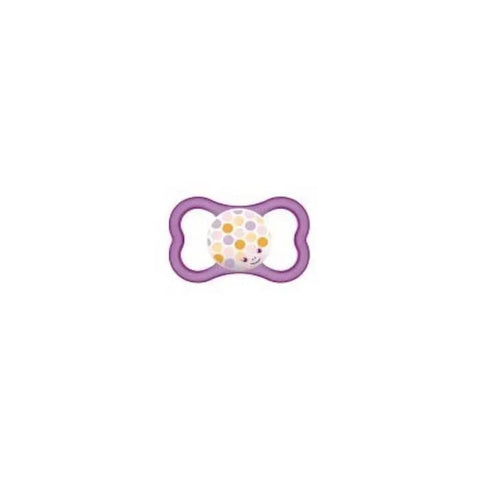 Mam Silicone Air 16+ soother by Jag Couture London - New York, with a transparent silicone teat and ergonomic design.