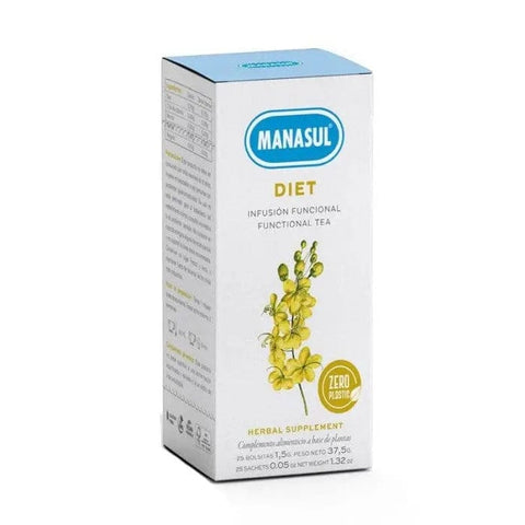 Manasul Diet Bio tea sachets by Jag Couture London New York, 25 organic tea sachets in a 37.5g package, shown in the image.