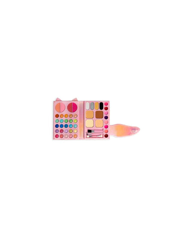 Martinelia My Best Friends Makeup Cartera with 29 eyeshadow shades by Jag Couture London - New York, open view of colorful eyeshadow palette.