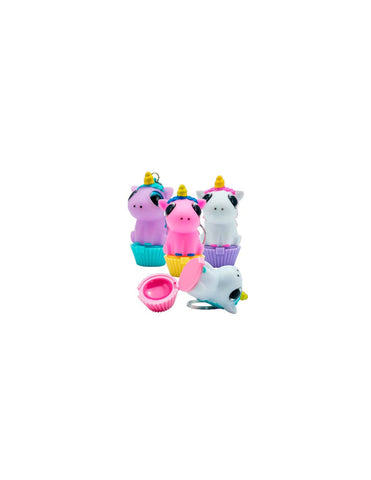 Martinelia Unicorn lip gloss keychain set by Jag Couture London New York, featuring 24 colorful unicorn-themed lip glosses.
