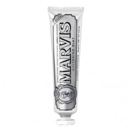 Jag Couture London New York Marvis Whitening Mint Toothpaste 85ml tube with mint flavor and freshening ingredients.