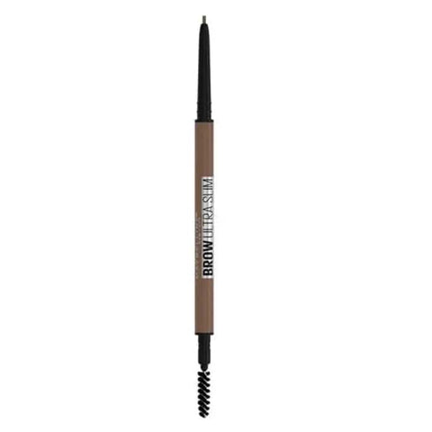 Maybelline Brow Ultra Slim Defining Eyebrow Pencil in 04 Medium Brown with precise tip and soft brow fill, displayed on white background.