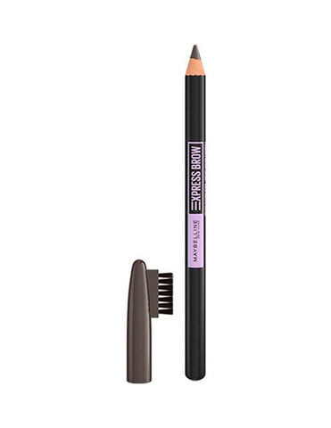 Maybelline Express Brow Eyebrow Pencil in 04 Medium Brown with 4.3g, featuring a pencil tip and spoolie brush for natural eyebrow shaping.