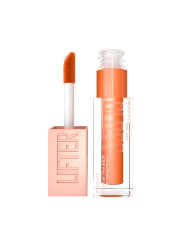 Maybelline Lip Gloss Lifter Hyaluron Bronz by Jag Couture London New York, featuring a shiny lip gloss tube with bronzed finish.