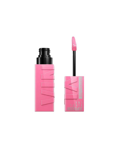 Maybelline Superstay Vinyl Ink Liquid Lipstick in shade 155 Upbeat, 4.2ml, with sleek applicator and vibrant finish.