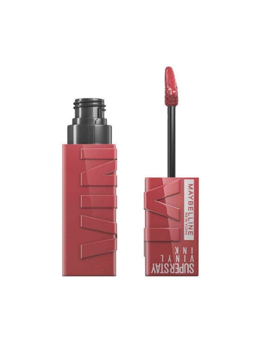 Maybelline Superstay Vinyl Ink Liquid Lipstick in shade 40-Witty, 4.2ml, featuring a vibrant, glossy lipstick tube by Jag Couture London.