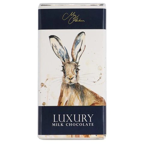 Jag Couture London - New York Meg Hawkins Hare design milk chocolate bar with intricate hare illustration on smooth milk chocolate.