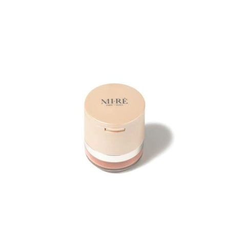 Jag Couture London Mi-Rê Dual Blush-Lit blush and highlighter in nacré, featuring a sleek compact with shimmering pink and gold tones.