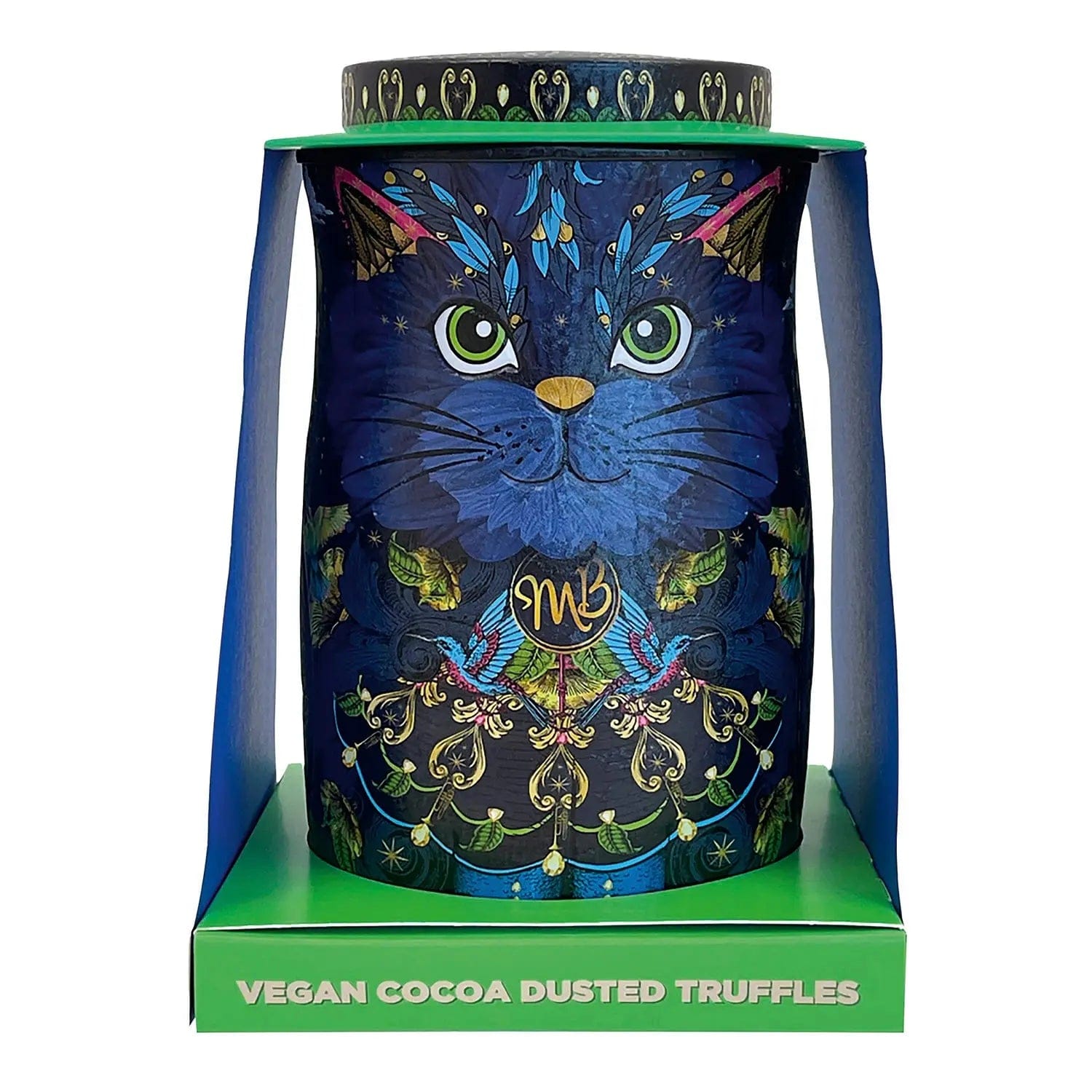 Jag Couture London - New York Midnight Prince cat tin of Cocoa Nibs Nights cocoa dusted truffles