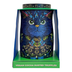 Jag Couture London - New York Midnight Prince cat tin of Cocoa Nibs Nights cocoa dusted truffles