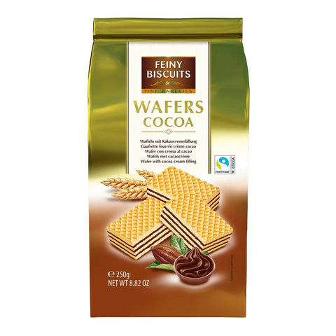 Jag Couture London New York Mignon wafers with cocoa cream filling in sachet bag, ready to enjoy a sweet treat.