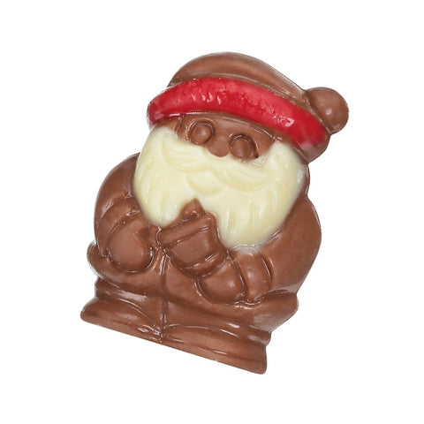 Milk chocolate Santa with hazelnut filling, decorated with festive details, by Jag Couture London - New York, 13g.