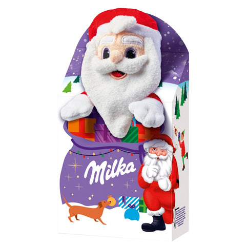 Milka plush toy gift box with Oreo bar, two milk cow chocolate bars, and mini snowballs bag from Jag Couture London - New York.
