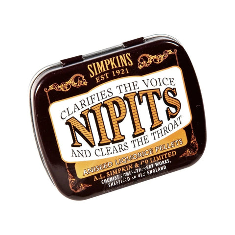 Mini tin of Jag Couture London - New York Nipit sweets with aniseed liquorice flavor, featuring colorful candies inside.