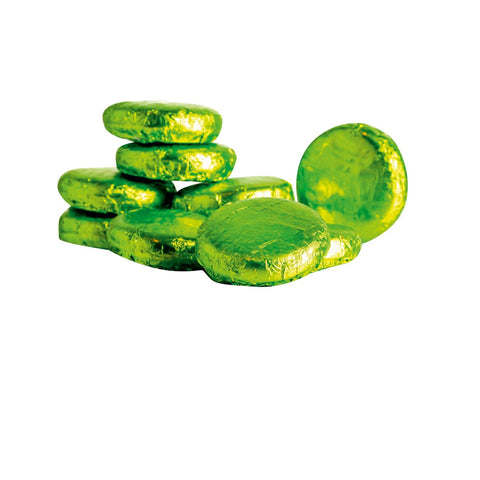 Mint crème dark chocolate fondants in green foil wrappers, 120-piece box, from Jag Couture London New York.