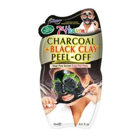 Montagne Jeunesse Charcoal and Black Clay Peel-Off Mask from Jag Couture London, 10ml tube with black clay and charcoal ingredients.