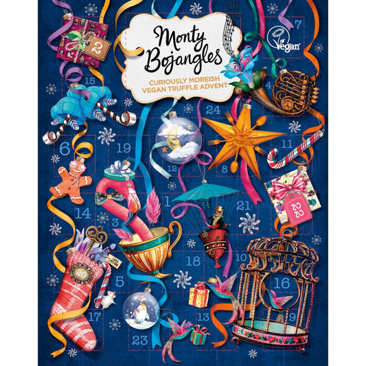 Jag Couture London - New York Monty Bojangles Vegan Friendly advent calendar containing an assortment of cocoa dusted truffle flavours