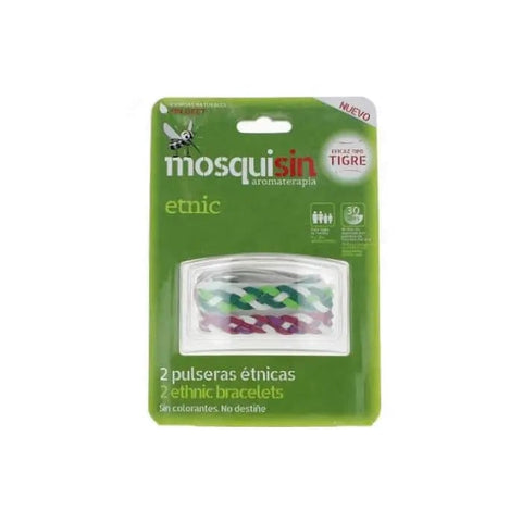 Pair of ethnic bracelets by Jag Couture London and New York, designed as Mosquisin mosquito repellent accessories.