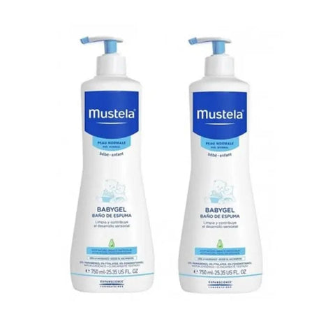 Jag Couture London New York Mustela Babygel Bubble Bath 2x750ml bottles with gentle, tear-free formula for babies