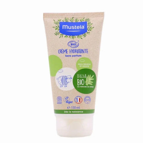 Jag Couture London mustela Bio Moisturising Cream 150ml jar, creamy texture, suitable for sensitive skin, with natural ingredients
