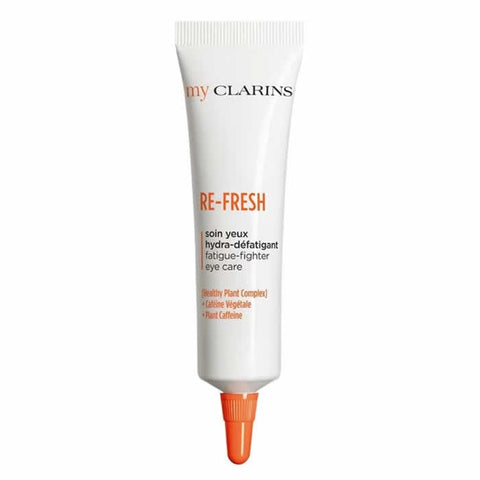 Jag Couture London New York My Clarins Fatigue Fighter Eye Care 15ml tube showing the product with branding and eye care packaging.
