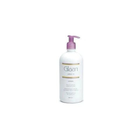 Mylan Glaan Urea 10% skincare product in 500ml bottle by Jag Couture London New York, with label and packaging visible.