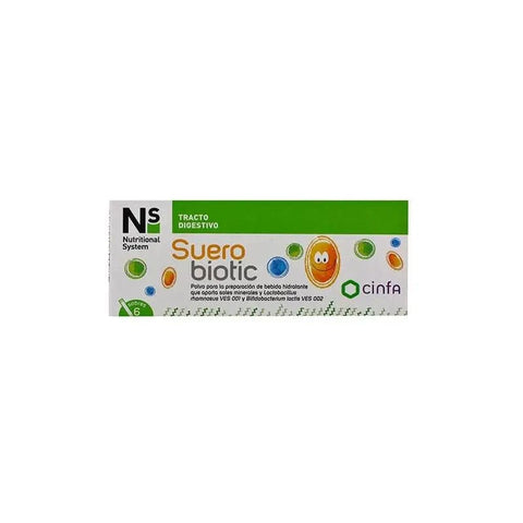 N+S Suero Biotic sachets by Jag Couture London New York, featuring six probiotic serum sachets in individual packaging.