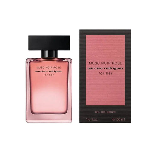 Narciso Rodriguez Musc Noir Rose Eau de Parfum spray 50ml by Jag Couture London featuring elegant perfume bottle with rose accents.