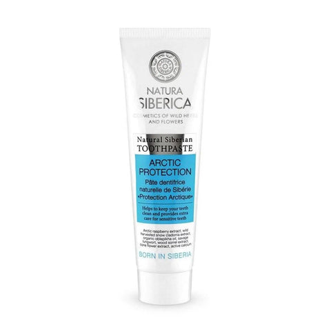 Natural Siberian Dentifrice by Natura Siberica in a 100g tube, featuring herbal ingredients for healthy teeth and gums.